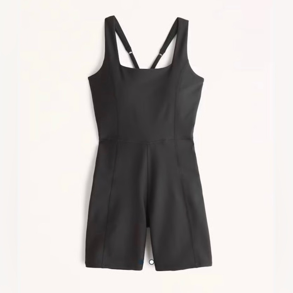 EUC Abercrombie & Fitch YPB SculptLux Squareneck Onesie | Sz L | Black